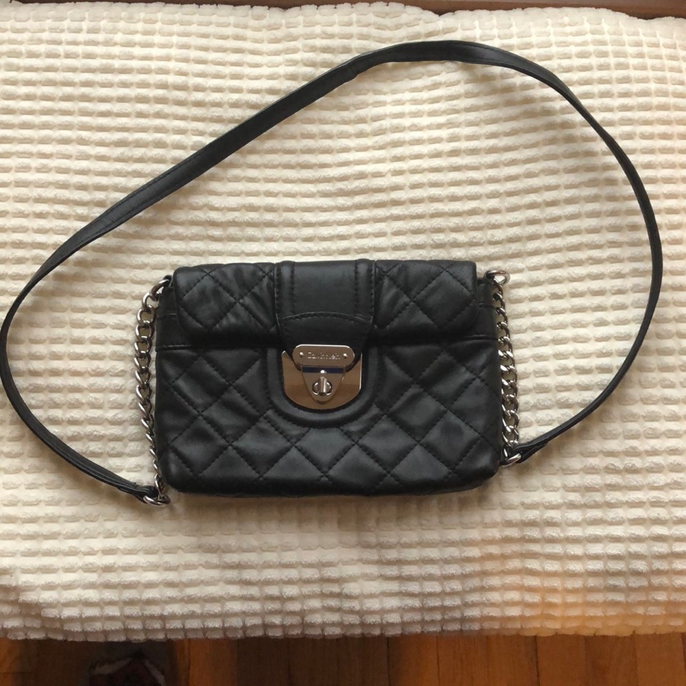 Calvin Klein Crossbody Bag Black Leather